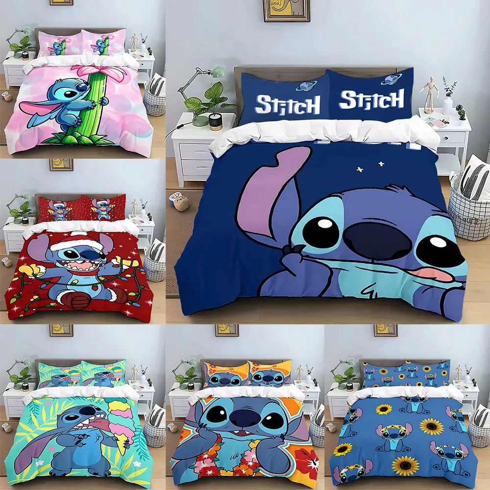 

Stitch Bedding Sets Bed Cover Comforter Duvet Cover Pillow Case 2-3 Pieces Sets Adult Boy Girl Bedroom Decoration Children Gifts