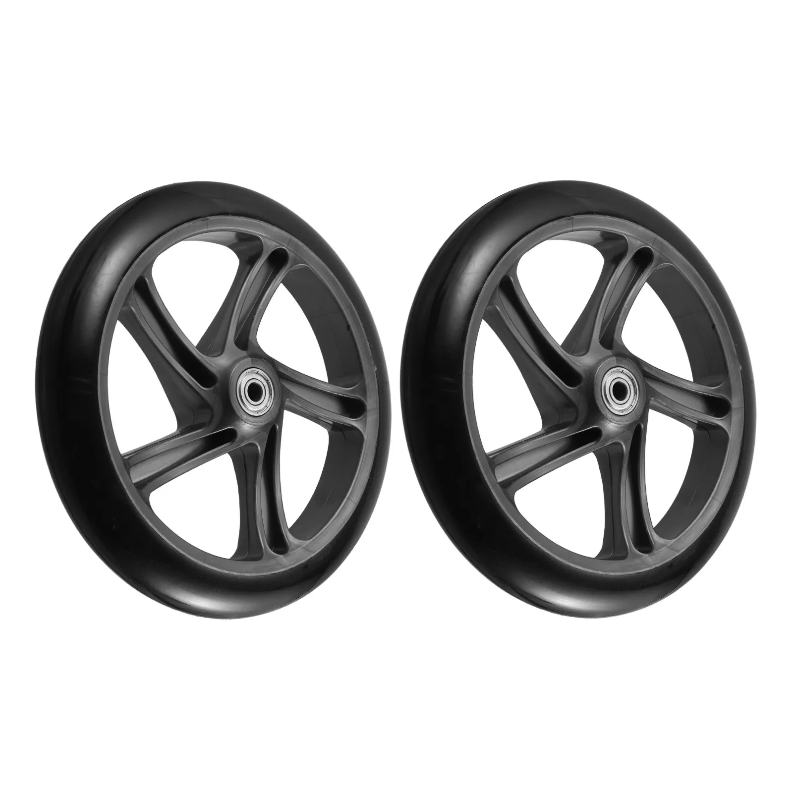 2Pcs 8Inch 200Mm PU Anti-Slip Replacement Wheelchair Wheels Universal Fit Manual Transport Enhanced Stability