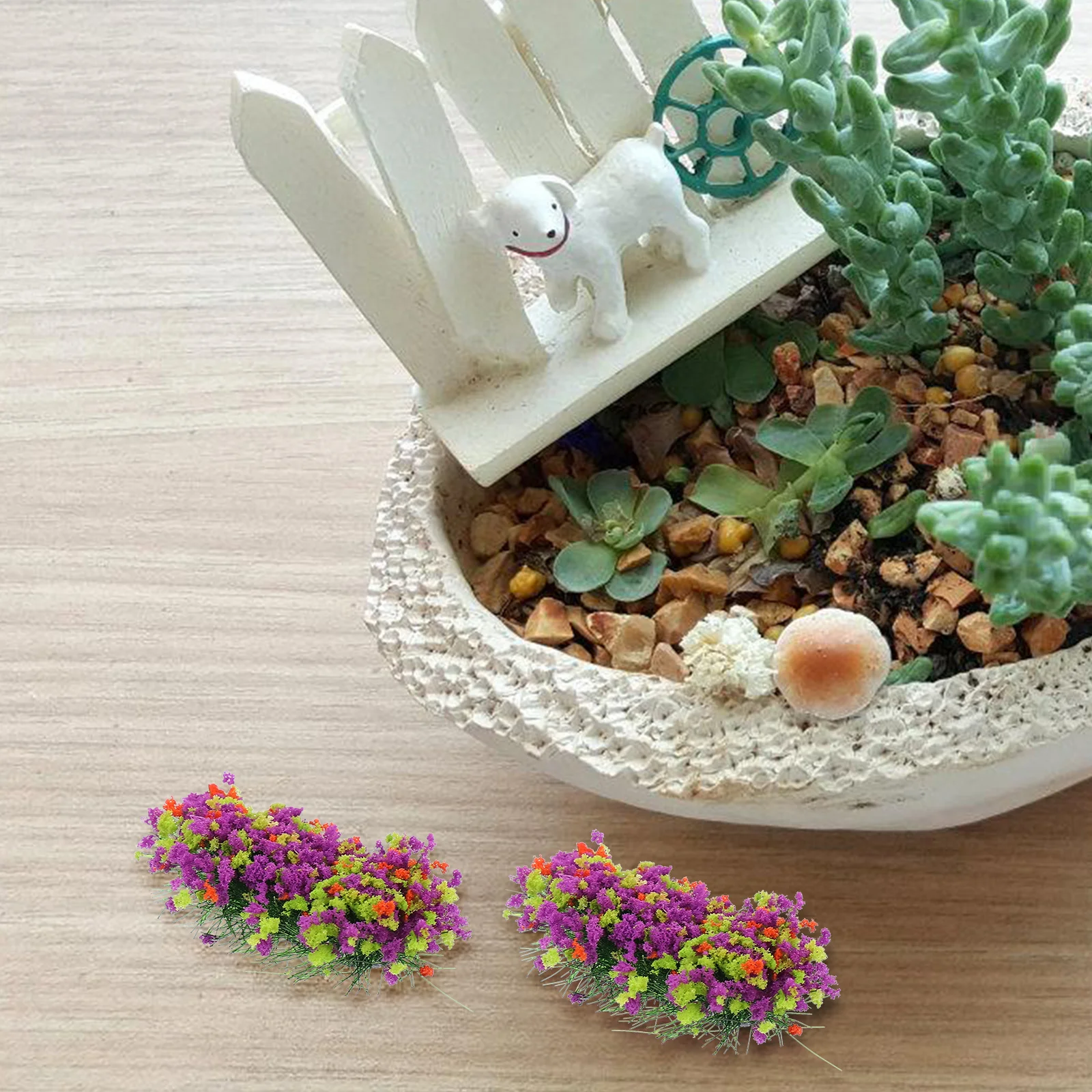 Grass Shed Decor Mini Crafts Resin Sand Table DIY Miniature Flower Cluster Ornament Adornment