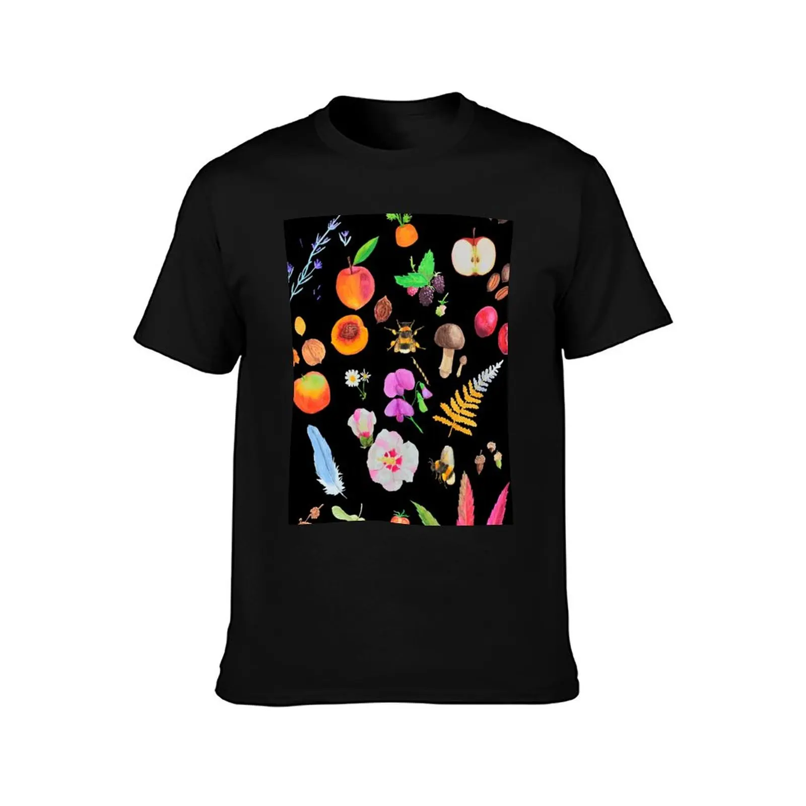 Cottage core painting black background T-Shirt t shirts for man graphic tees T-Shirt