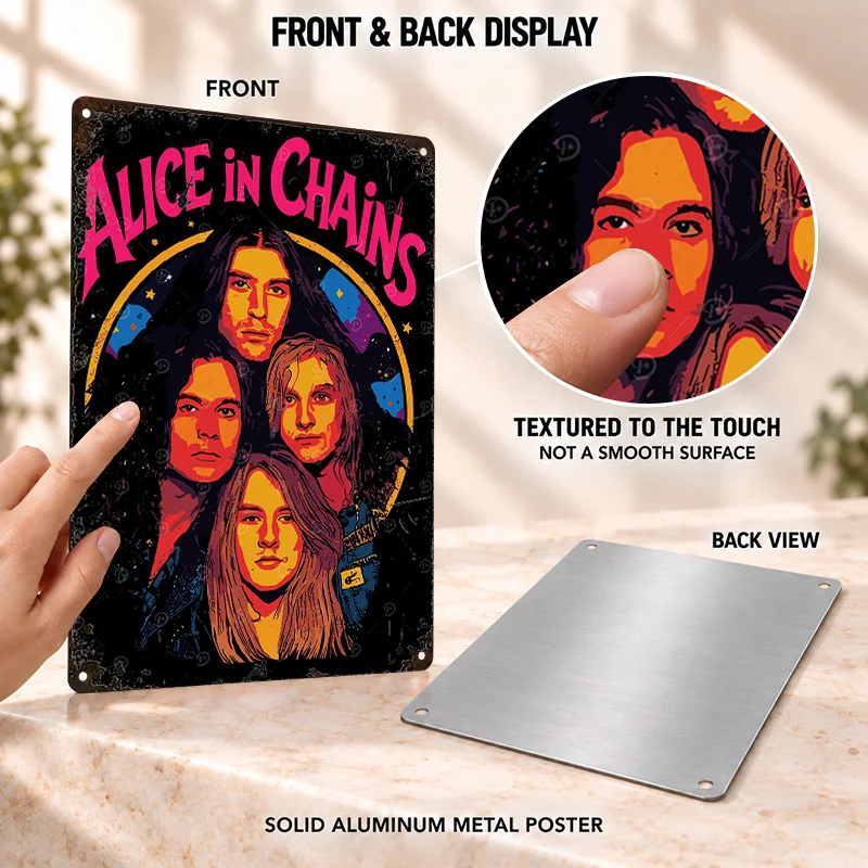 Alice in Chains Aluminum Posters Aggressive Stage Design Collector Room Wall Art Customized Metal Sign Thoughtful Fan Keepsake