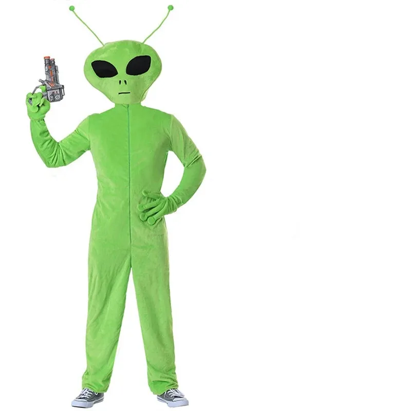 

Nene 2025 Green Alien Adult Fancy Dress Space Martian Halloween Science Fiction Kids Costume Outfit for Boys Men
