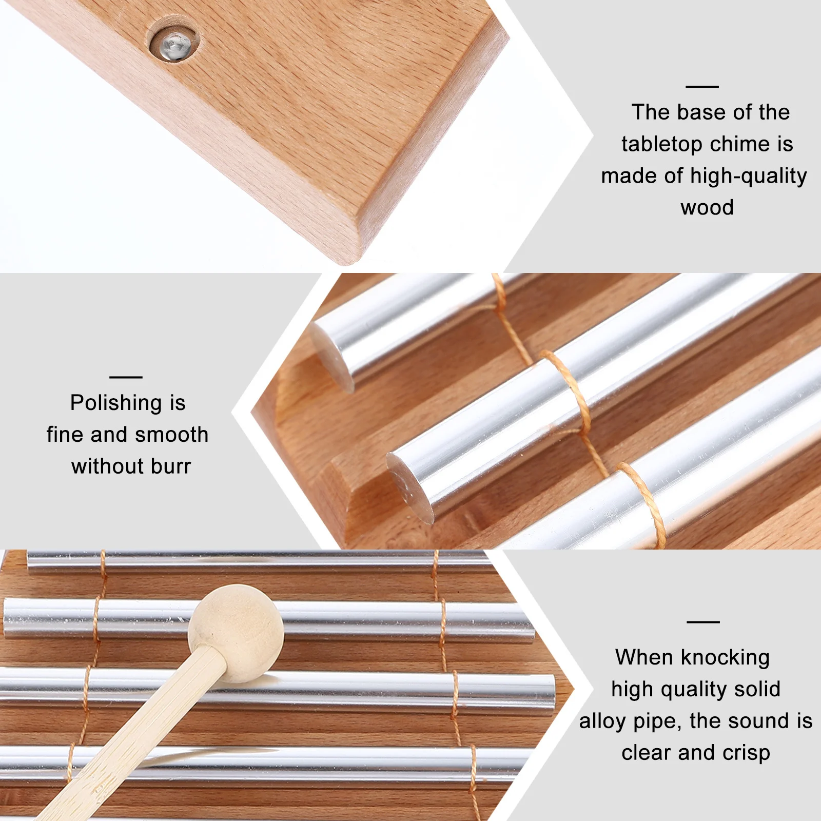 

5 Phoneme Wind Chime Musical Percussion Instrument Tabletop Tuned Chimes Yoga Accessories Meditation