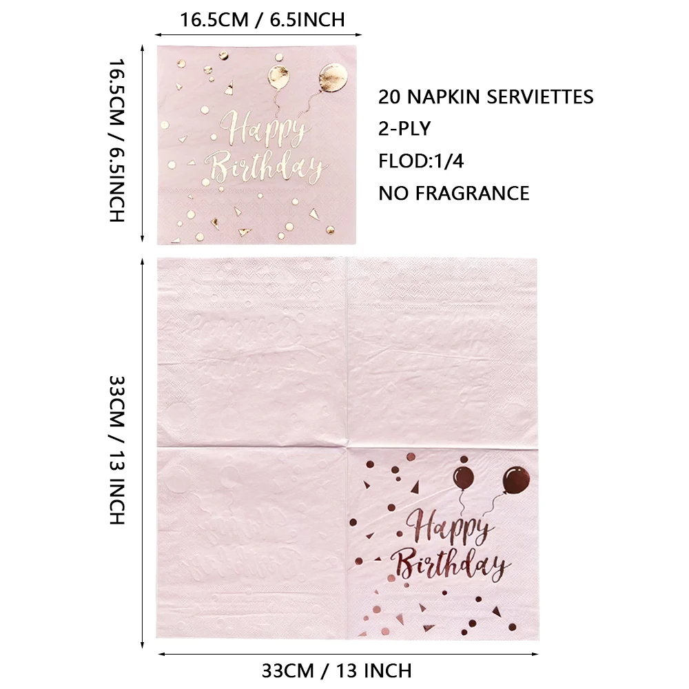 20pcs/lot Pink Napkin Soft Fragrance Free Birthday Party Table Napkins Paper Cafe Mouth Cloth Hotel Dining Tray Tissues