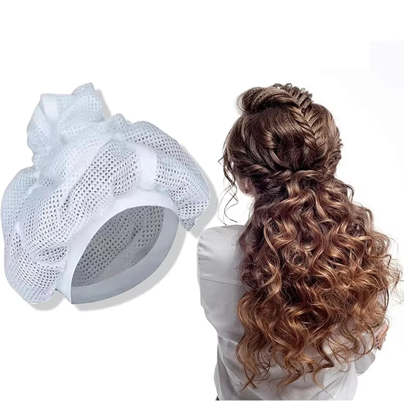 

Drawstring Adjustable Net Plopping Cap With Drying Curly Hair Bonnet For Blowdrying Long Hair Fast Drying Cruelty-free Testing