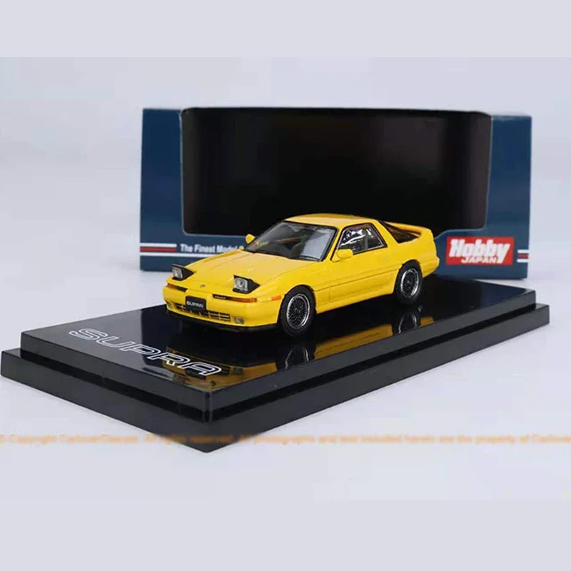 ホビー-ツインターボカーモデル、ダイキャスト車両、ヘッドライト、イエローコレクション、パーソナリティa70 2.5 gt、1:64
