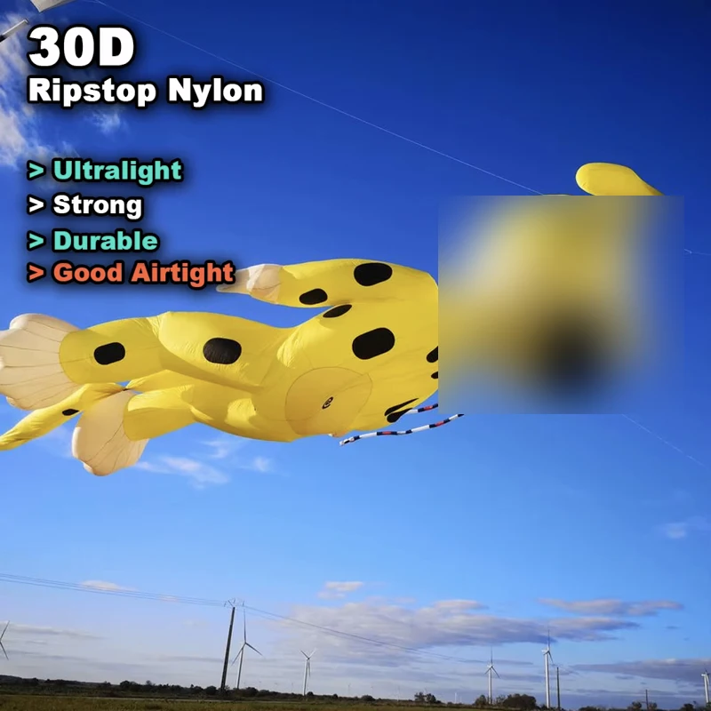 Cometa para perro Fleck de 9KM y 2,5 m, línea de tela de nailon Ripstop, colgante para cometa para lavandería, cometa profesional grande inflable suave para adultos