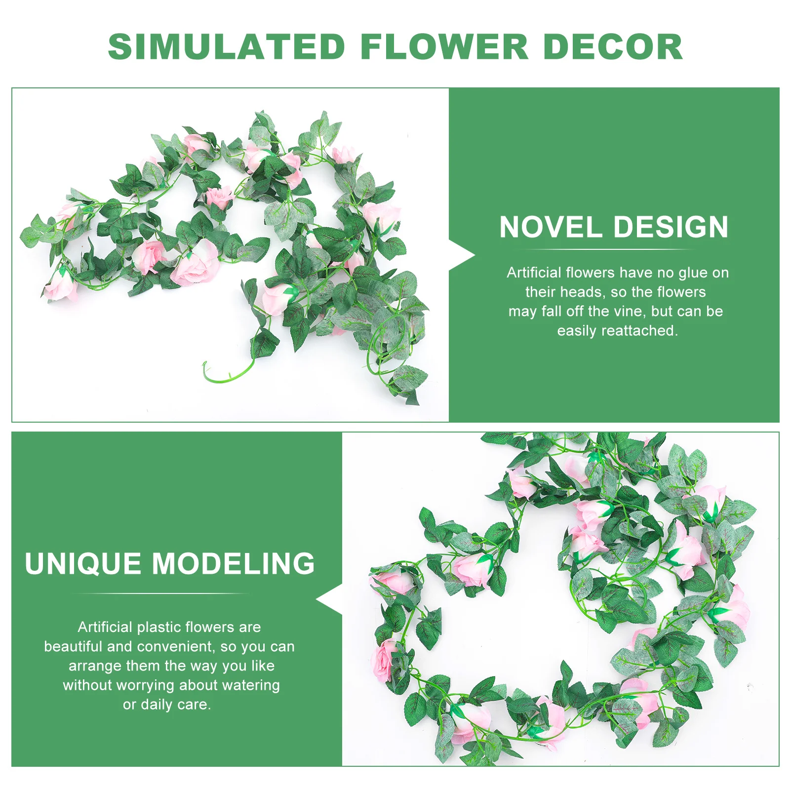 

1Pcs Artificial Valentine Rose Rattan Branch Garland Hanging Ornament for Party Wedding Home Decoration Simulation Flower Decor