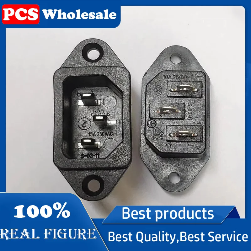 AC power outlet S-03-11/S-03-12  3 hole electrical outlet with screw Kong Pin character and 10 a / 250 v UL certification