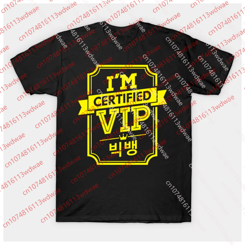 BIGBANG I'm Certified VIP Graphic T Shirt Unisex Black Short Sleeve Tee Crown Korean Kpop Fan Merch Daily Streetwear Top