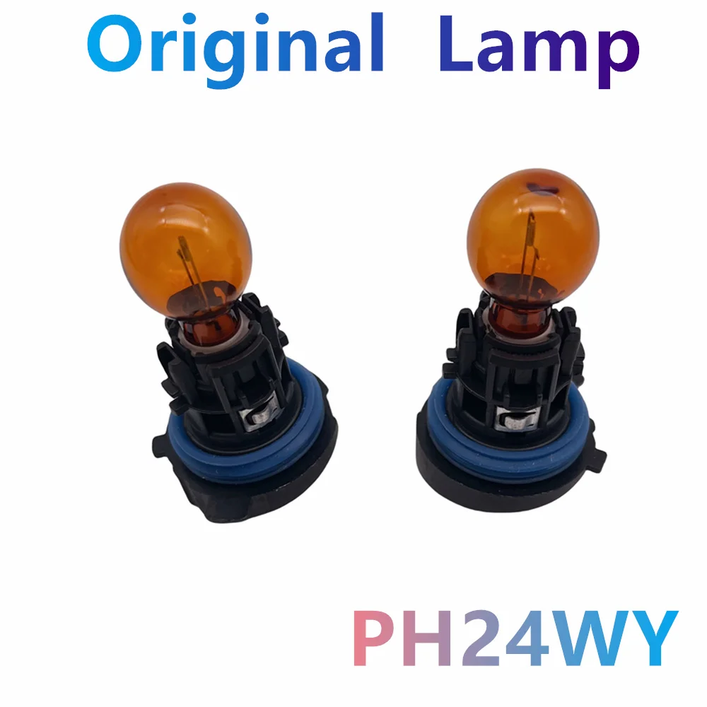 

Original PH24WY PH24W 12V Halogen Lamp With Base DRL Smoked yellow light Turn Signal Light For Peugeot 3008 5008 Citroen C5