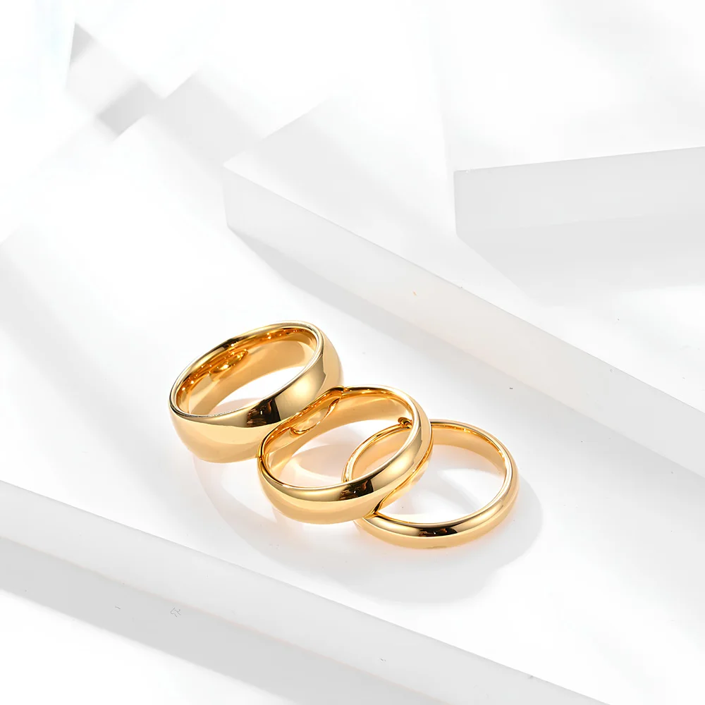 Tungsten Carbide Wedding Rings for Women and Men Classic Comfort Fit Dome Bands Simple Gothic Style Engagement Rings