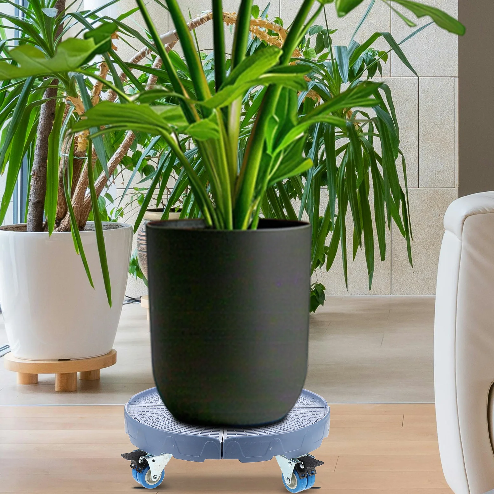 

Подставки для цветочных горшков Подвижные держатели для растений Поднос Тележка 360-градусная роликовая тележка Кашпо Блюдце