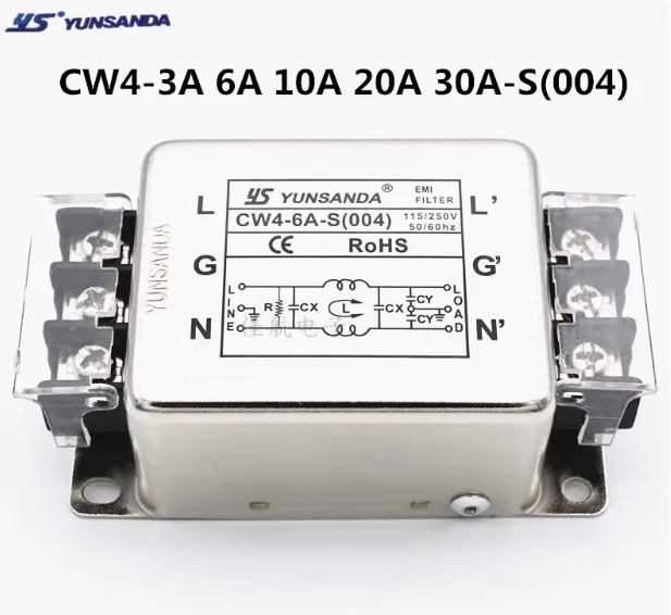 

1PCS CW4-3A-S 004 CW4-6A-S 004 CW4-10A-S 004 CW4-20A-S 004 CW4-30A-S 004 FILTER EMI