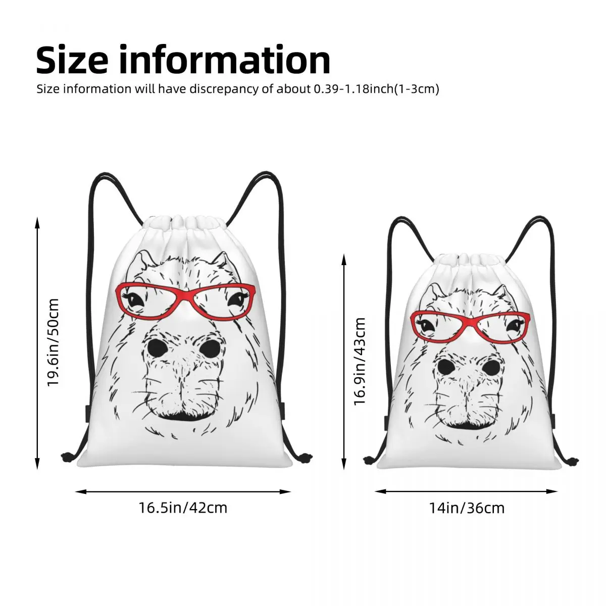 Brille Capybara niedlichen Kordel zug Rucksack Fitness studio Sport Sackpack String Tasche für die Übung