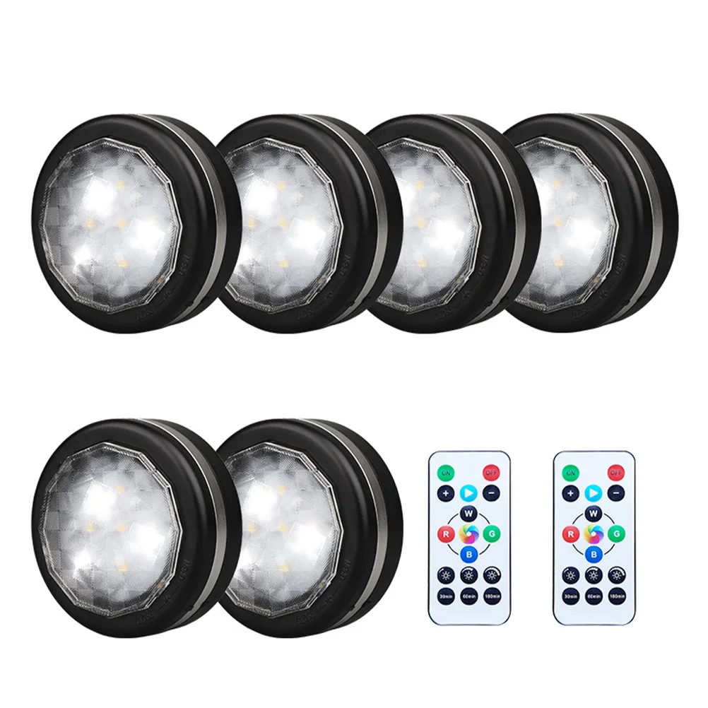 

Rgb LED Night Light Dimmable Wardrobe Lamp Stick on Closet Atmosphere Light Remote Saving Practical Use