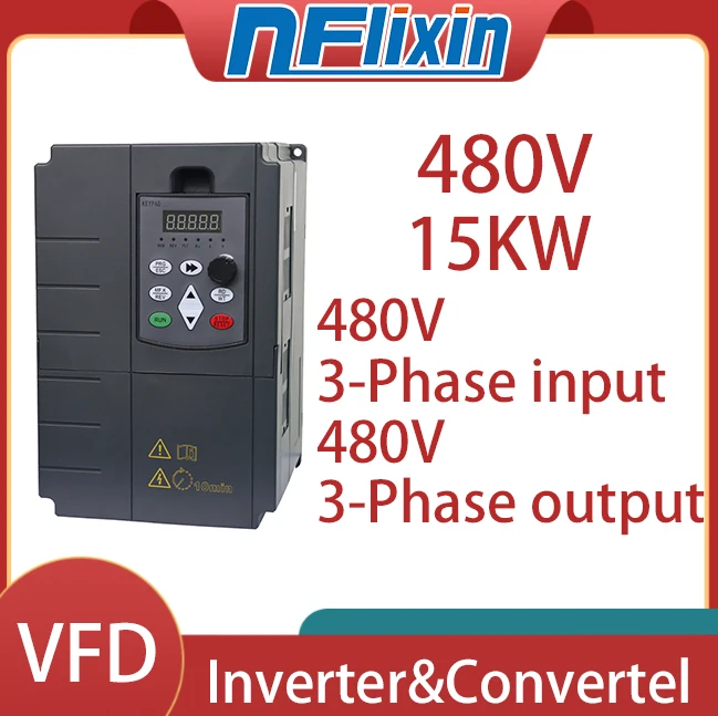 15/18.5/22/30KW 480V VFD Frequency Converter 3 Phase Input to phase 3 Phase Output Frequency Inverter Motor Speed Controller