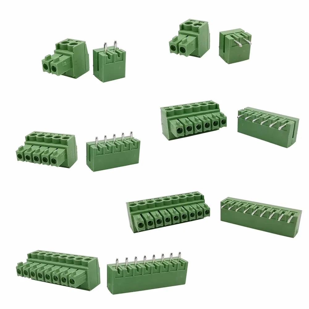 5Pairs KF2EDG 15EDG 3.5mm/3.81mm/3.96mm/5.08mm PCB Screw Terminal Block Connector Pin Header Socket Straight/Right Angle 2-12Pin