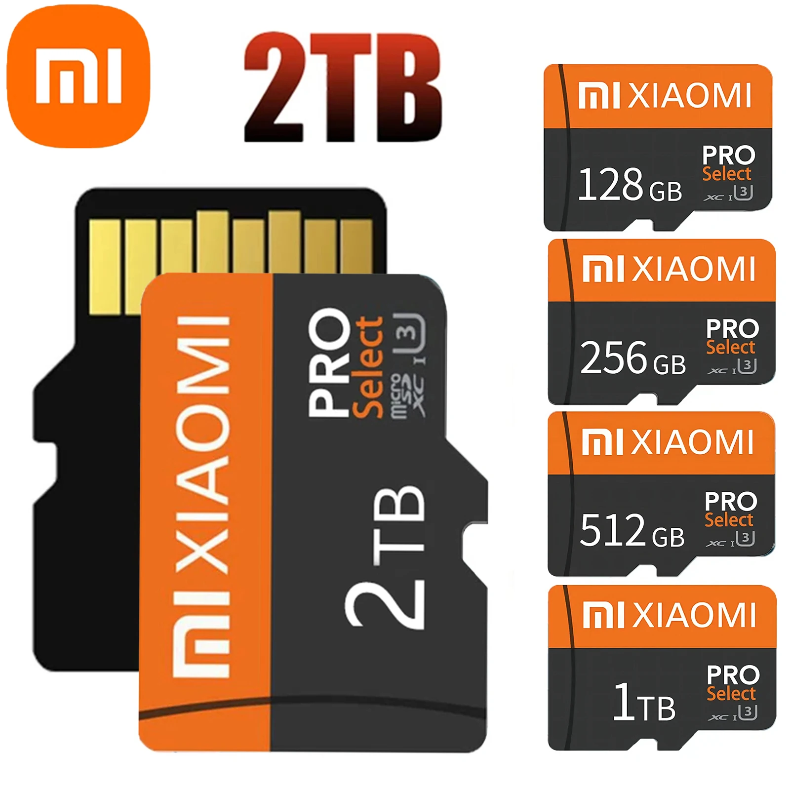 การ์ดหน่วยความจำ Xiaomi 2TB ความเร็วสูง1TB 512GB 256GB Class 10 Micro TF SD Card 1TB SD Memory Card 1TB SD สำหรับ Nintendo SWITCH phone/ Ps4