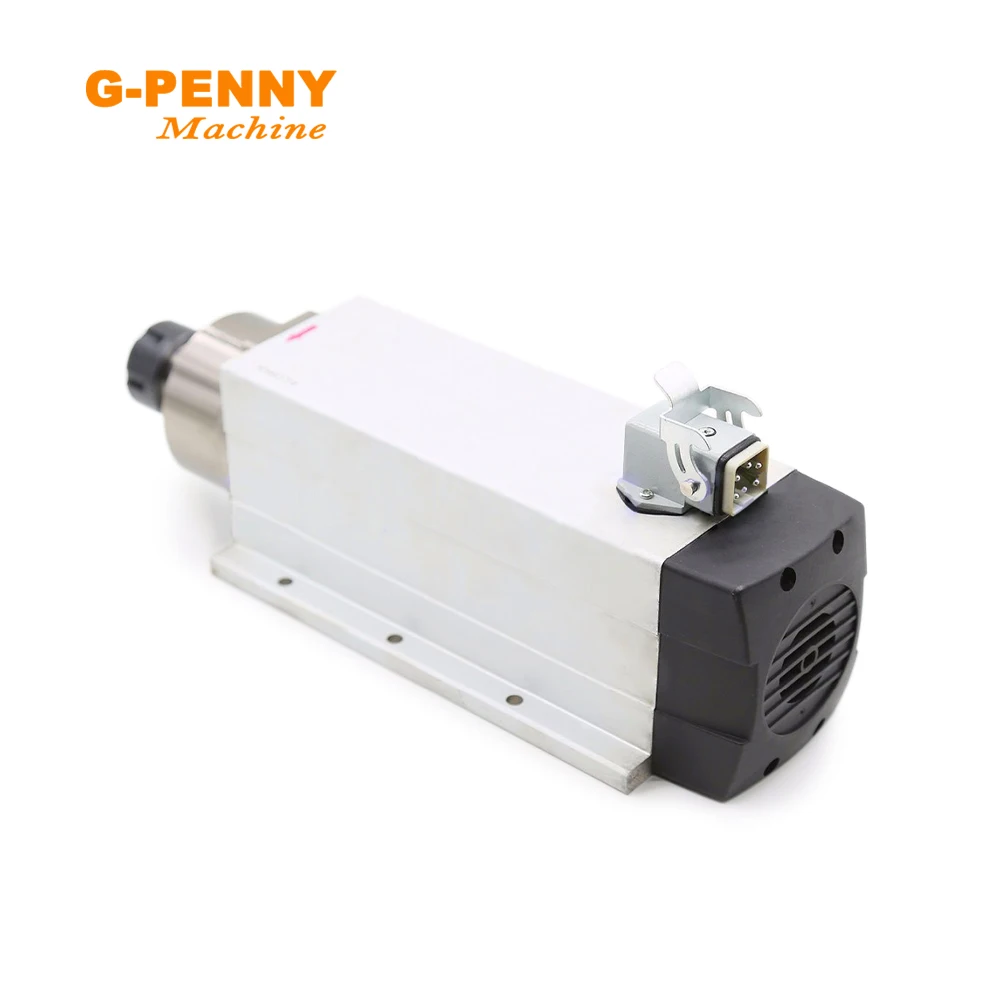 g-penny 4kw ER25 air cooled spindle motor 220v/380v square type Ceramic ball bearings