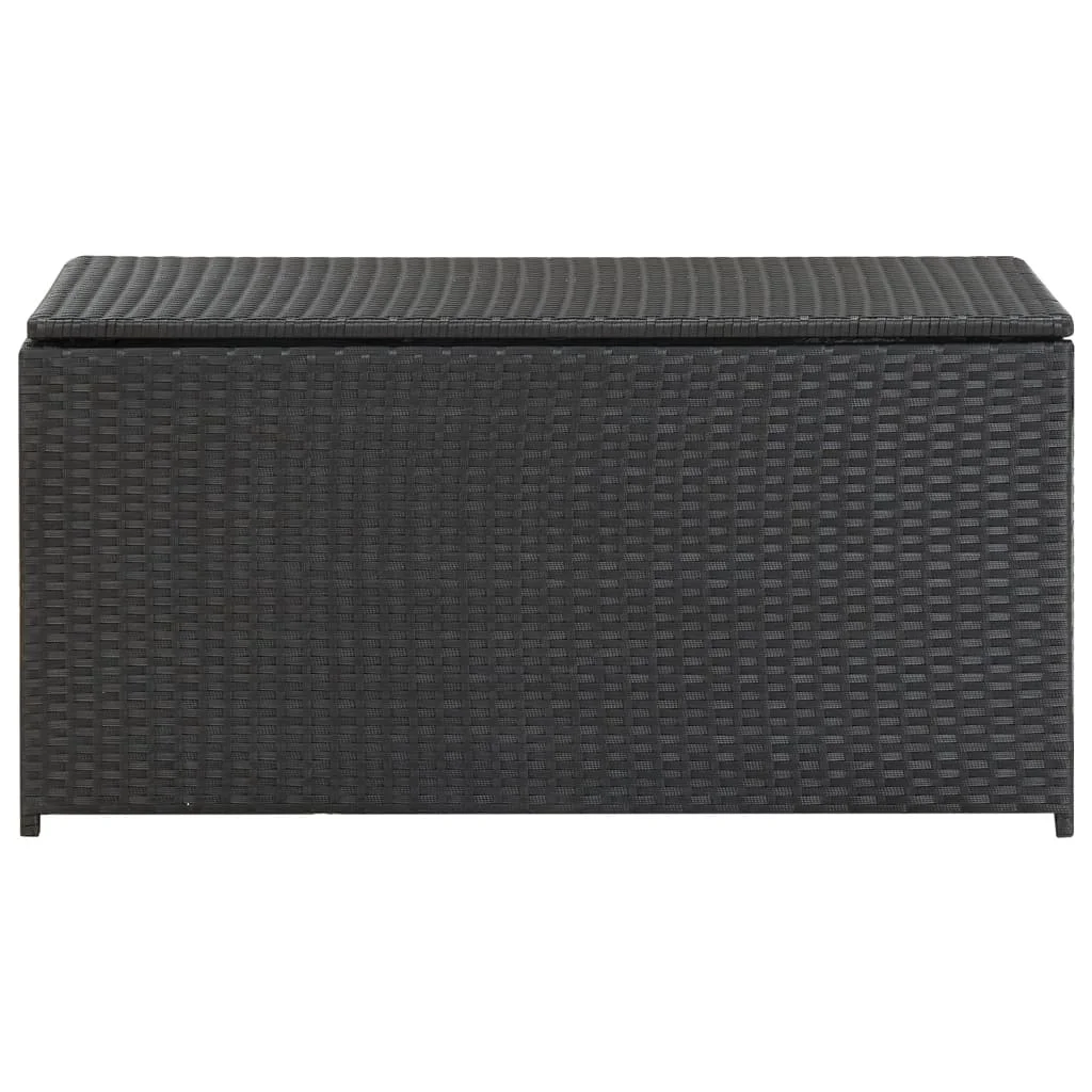 Terrasse Lagerung Box, Poly Rattan Outdoor Schrank, Hof Dekoration Schwarz 100 x50x50 cm