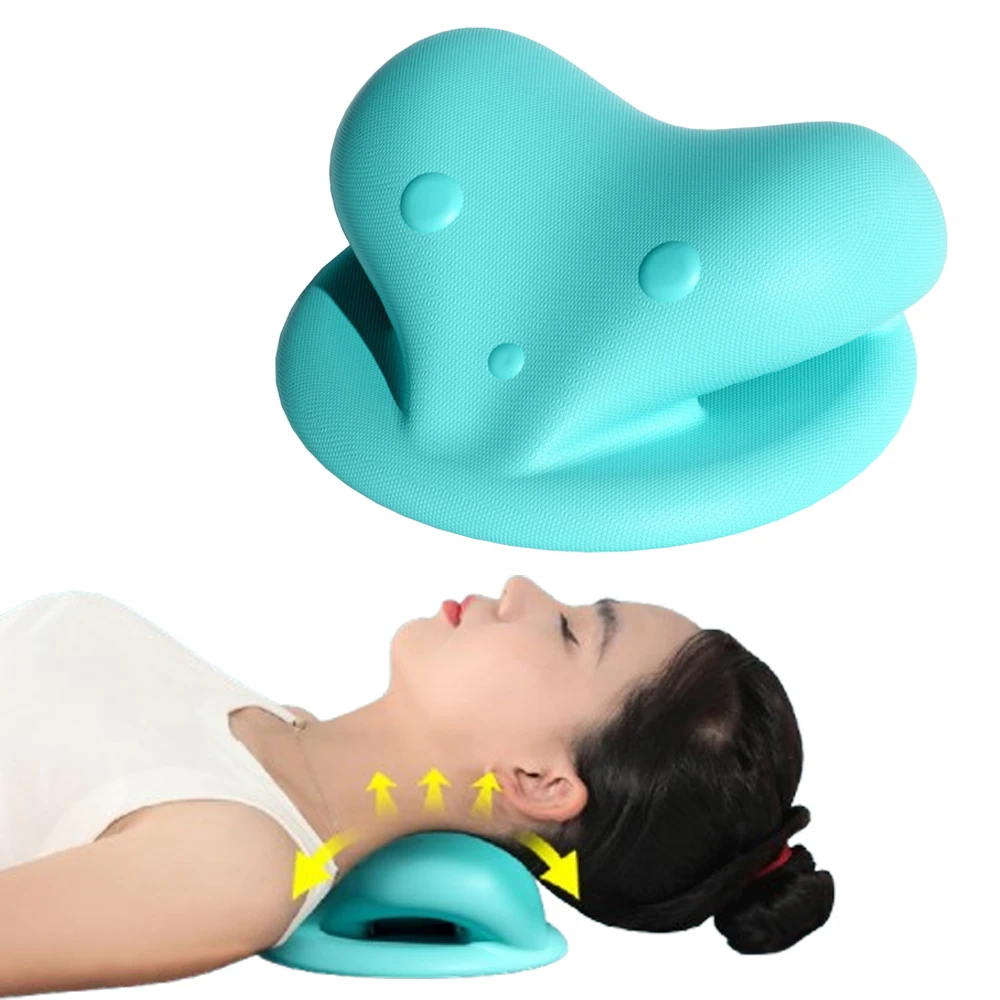 Neck Shoulder Stretcher Gravity Relaxer Cervical Spine Traction Device Acupoints Shiatsu Massage Pillow Pain Relief Cervical