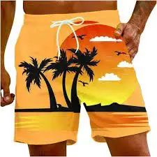 

Men's beach shorts, 3D leopard print beach shorts, quick-drying, casual, individuality, fashionable
