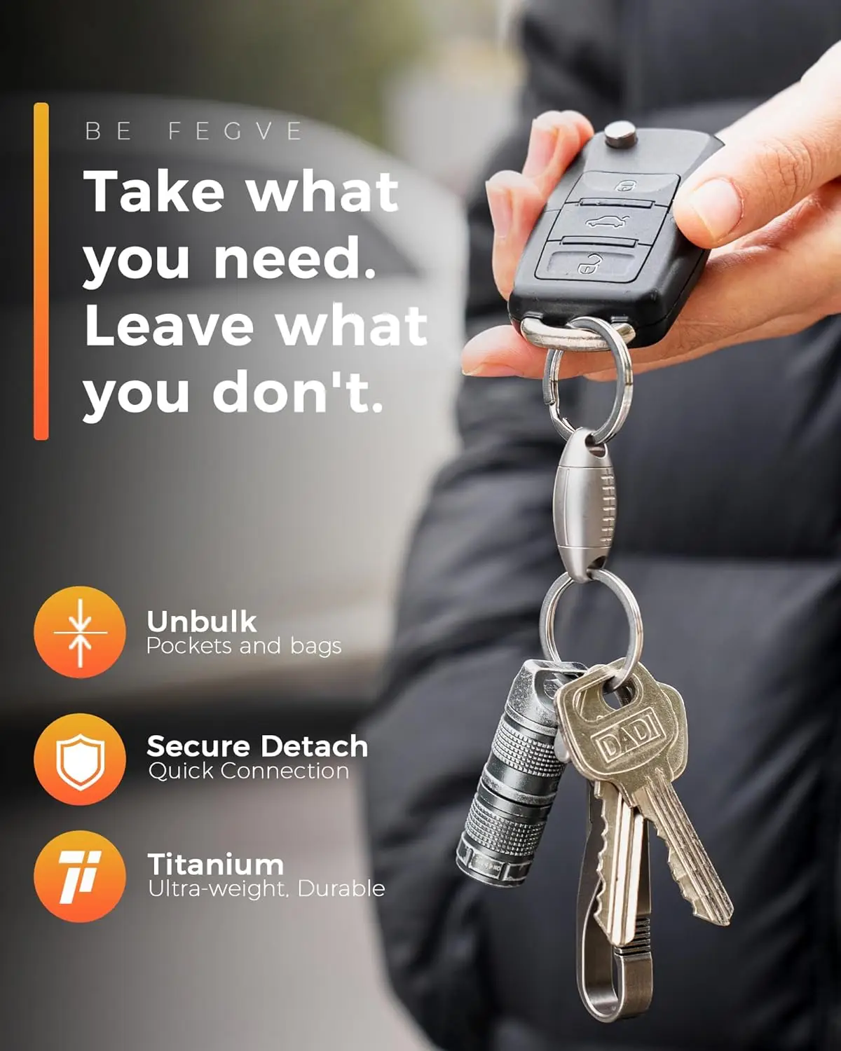 سلسلة مفاتيح من سبائك التيتانيوم من TISUR سلسلة مفاتيح معدنية خفيفة الوزن إبداعية ملحقات سلسلة مفاتيح الرجبي