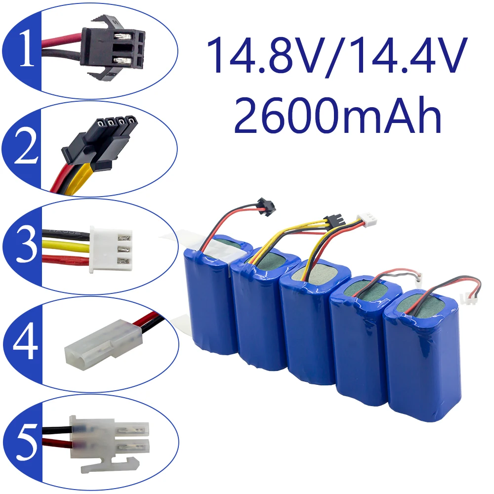 4S1P 14.8V/14.4V 2600mAh Lithium Ion Battery Pack,For ILIFE A4 A4s V7 A6 V7s Robot Vacuum Cleaner Rechargeable Battery Etc