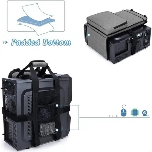 Case transporte escritorio PC con múltiples múltiples múltiples bolsas bolsillo para bolsita torre