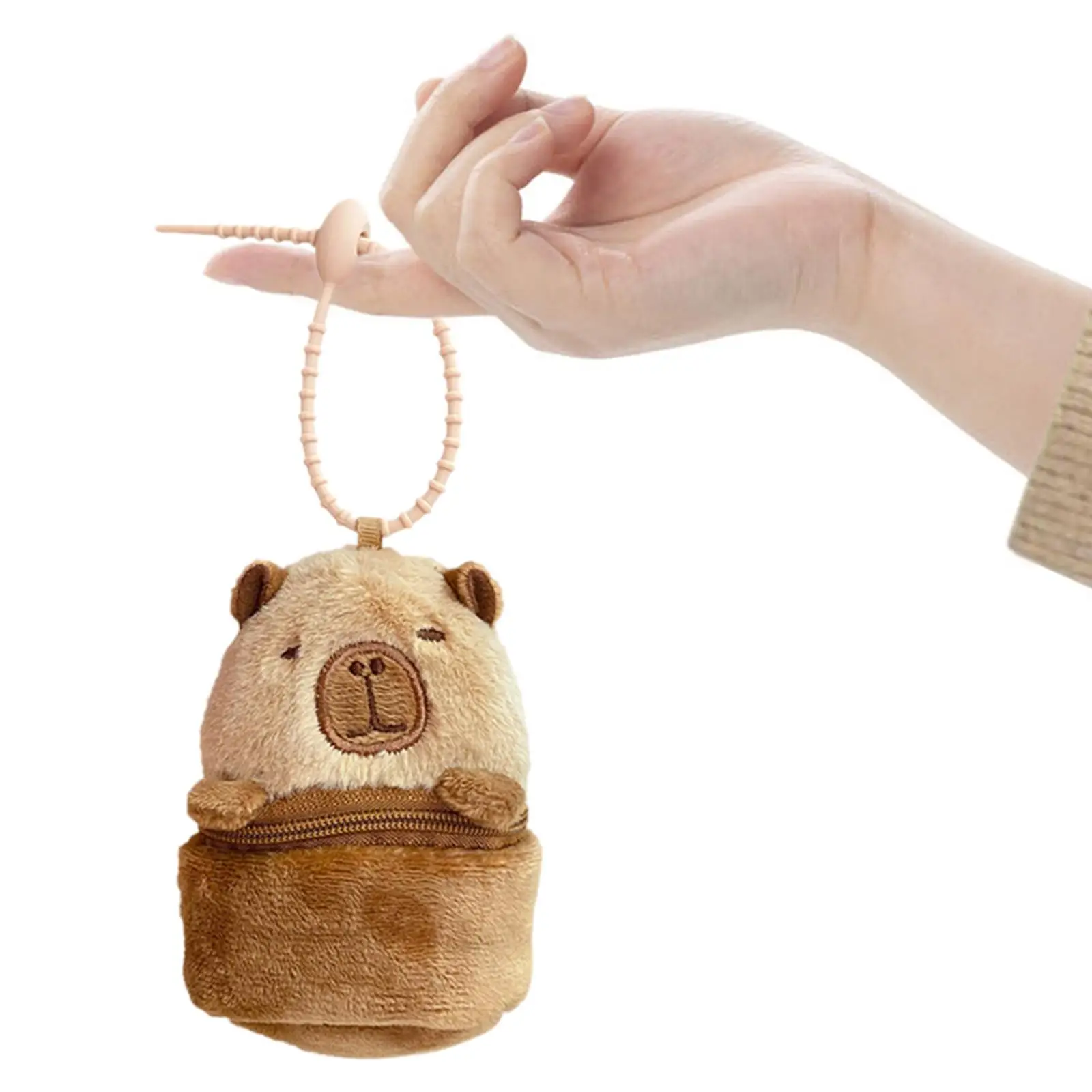 Capybara Purse Cartoon Purse Trendy Toy with Zipper Keychains for Backpacks for Girls Boys Adults Kids Women Men New Year Gifts