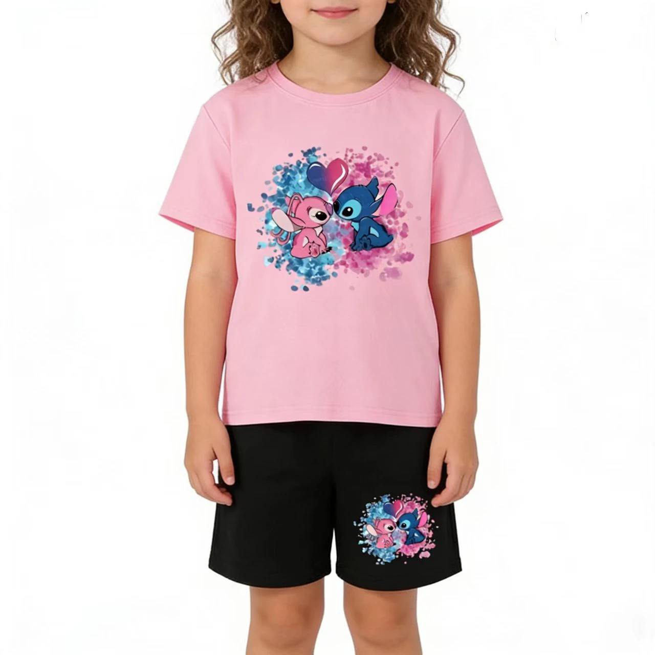 

Kids Summer T-shirt Cartoon Cute Print Short-sleeved+Shorts Boy Girl 3-12Yrs Sunshiny Charming Clothes Sports Jogging Casual Set