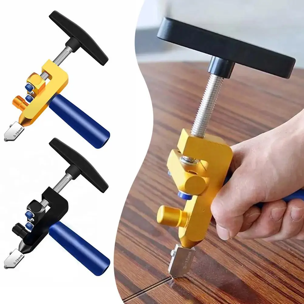 

2 In 1 Portable Glass Tile Cutter Ceramic Tile Glass One-piece Diamond Cutting Roller Tool Accessories Multifunctional Cutt O5j5