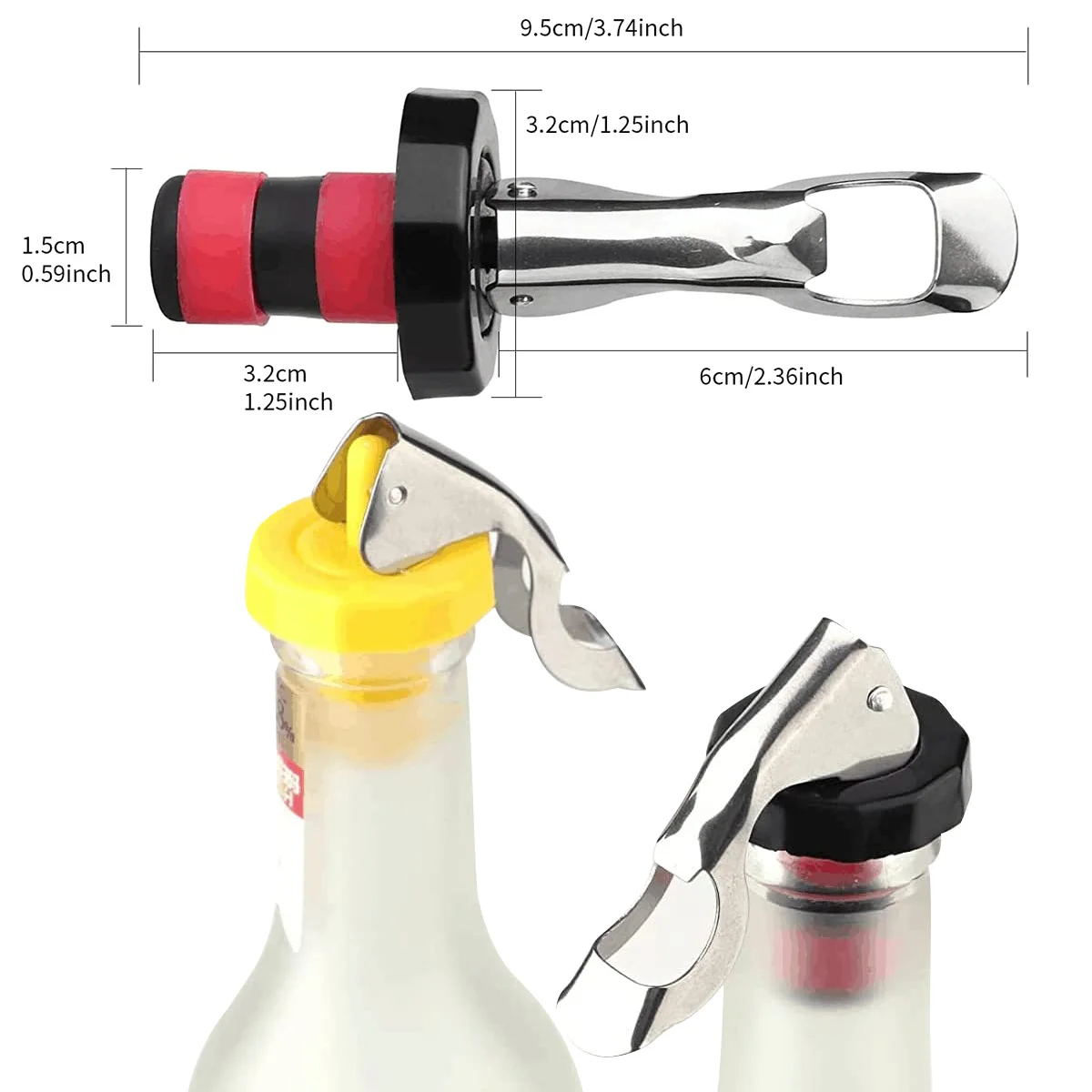 6pcs Reusable Wine Stoppers Plastic Vacuum Bottle Stopper Expanding Manual Beverage Bottle Stopper Wine Bottle Seal Cork