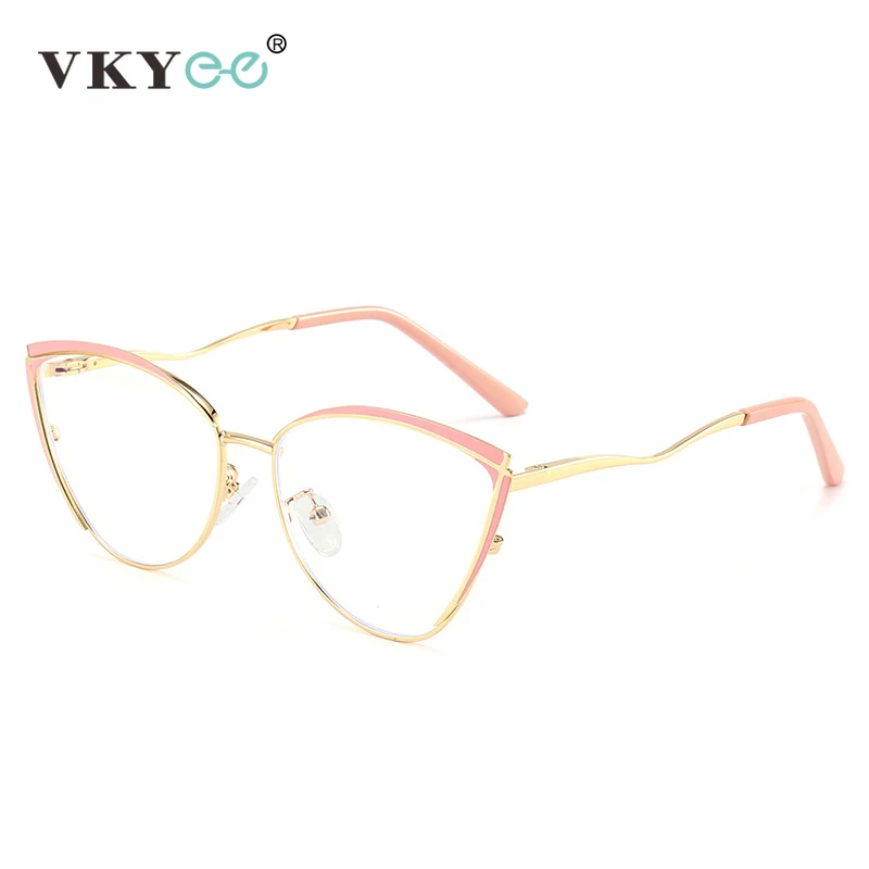 VKYEE Simple Fashion Cat\'s Eye Design Women\'s Eyewear Anti-Blue Light Glasses Customizable Prescription Photochromic G9719