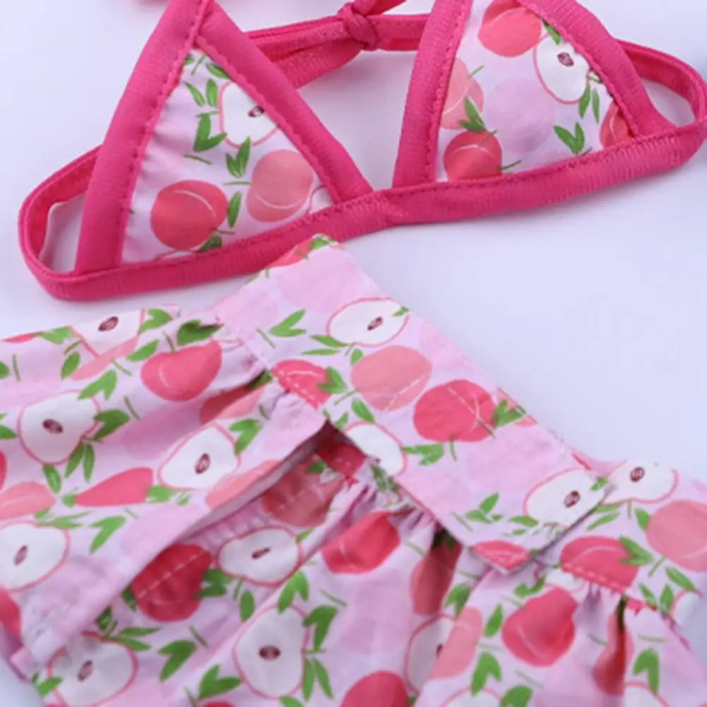 1 zestaw Bikini dla psa taśma mocująca wygodne, przezroczyste nadruki w letnie ubranie dla psa Bikini w stylu letnim dla małych psów XS-L