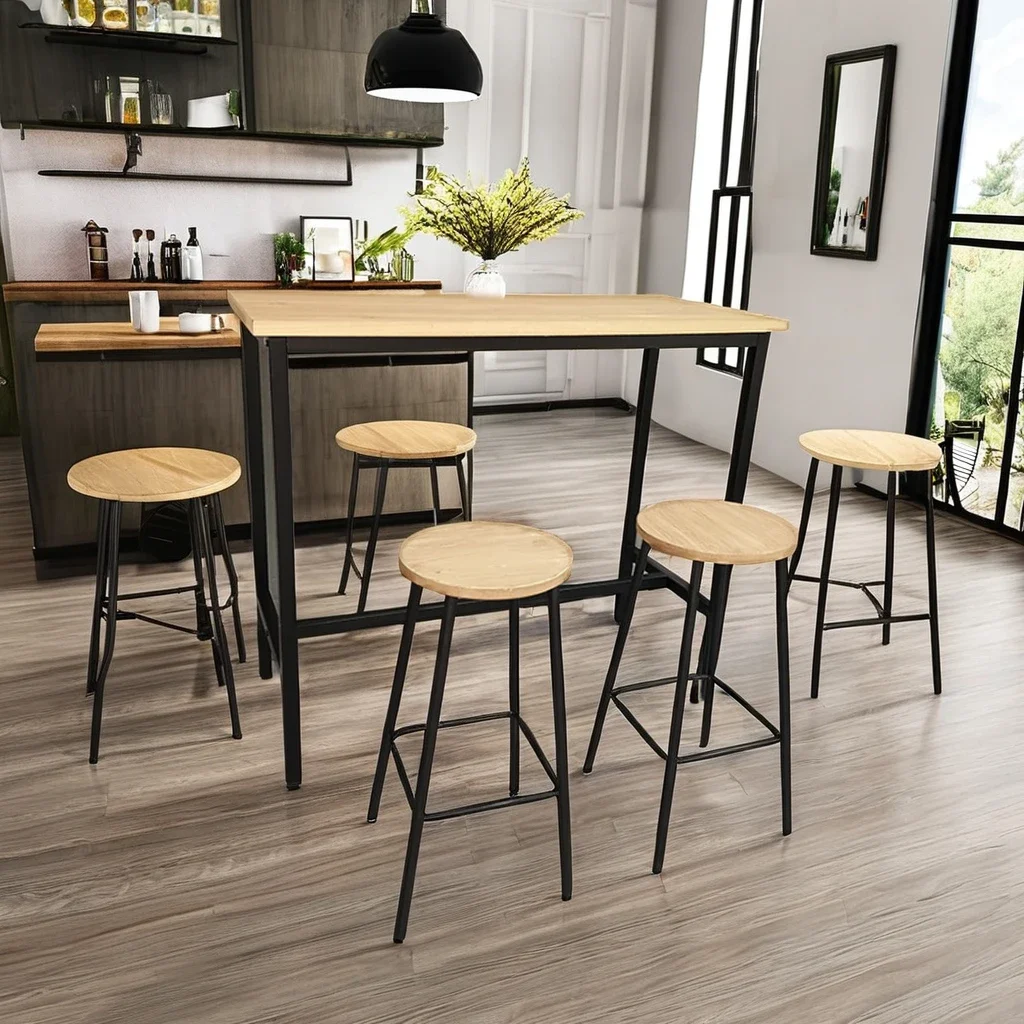 الحديثة بسيطة الحديد خشبية أعلى بار مطعم حانة حزب طاولة متعددة الوظائف-XZ-22116-2