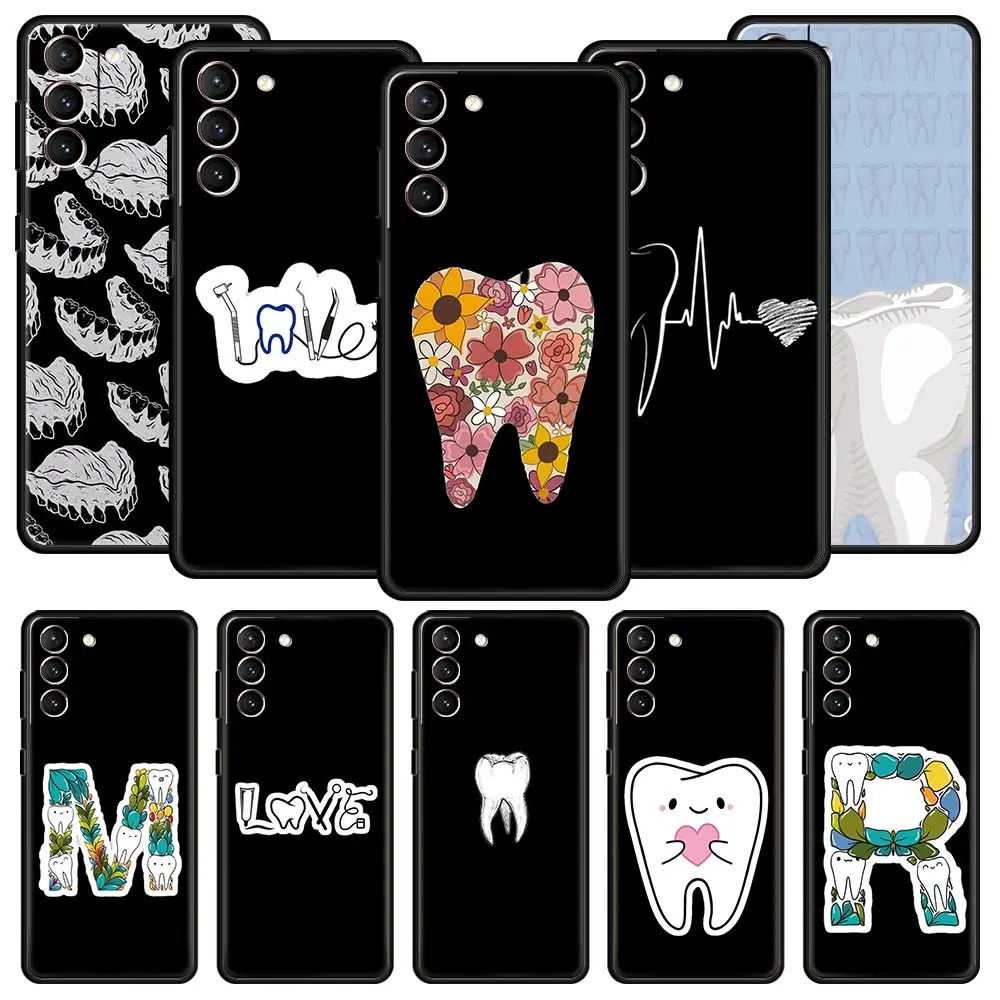 Phone Case For Samsung Galaxy S24 S23 Ultra S22 S21 S20 FE 5G S10 S10E S9 Plus S8 Cover Dentist Dental Dent Tooth Cute Teeth