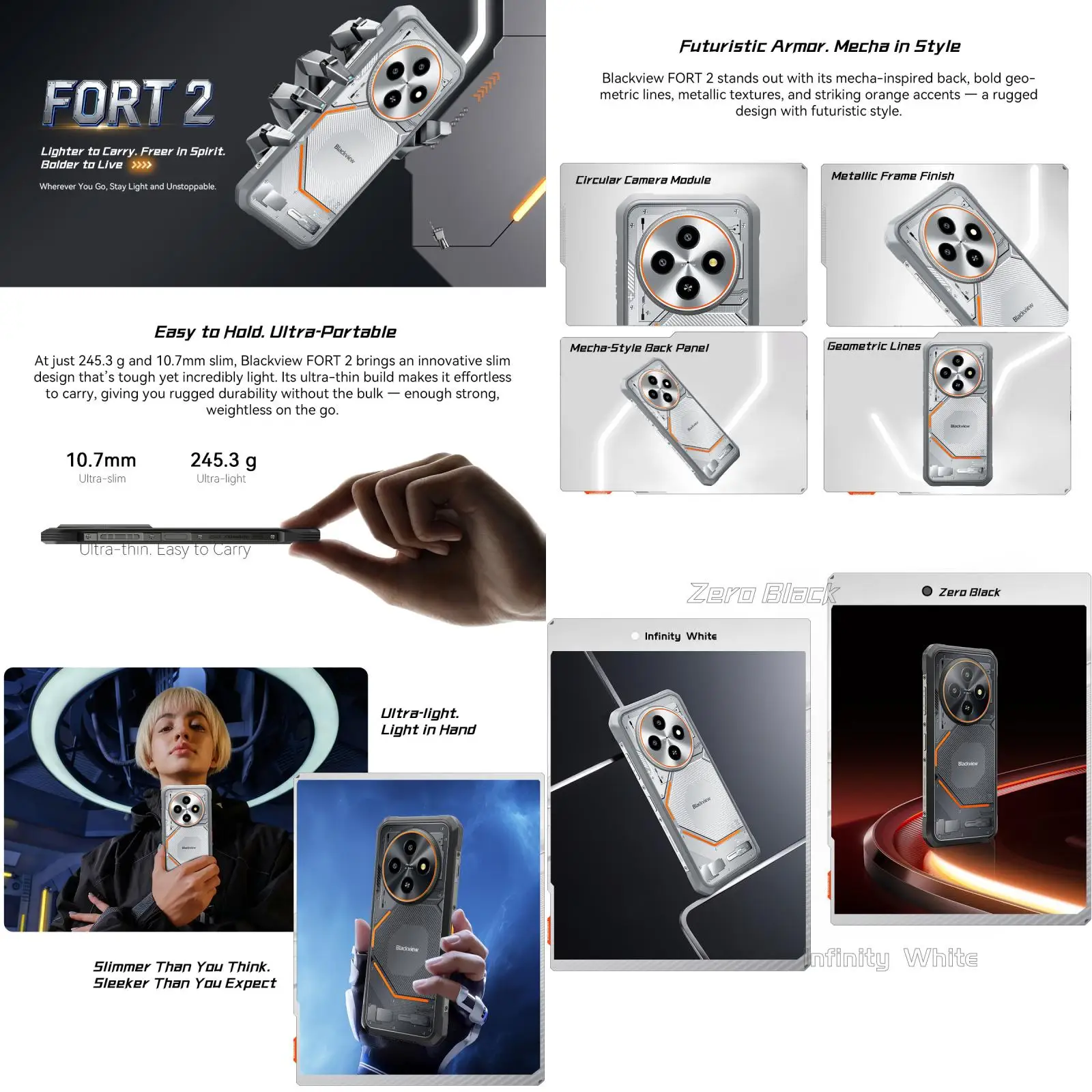 Blackview FORT 2 Rugged Phone 6.56'' Android 15 8GB+128GB / 256GB MTK Helio G81 5000mAh NFC 4G Smartphone