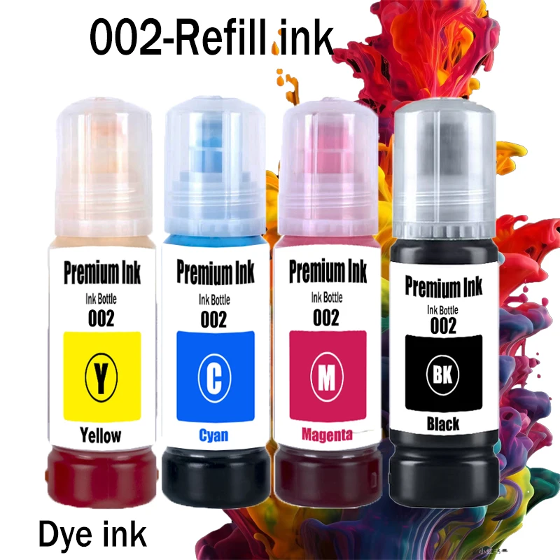 

Чернила для заправки Epson 002 для принтеров Epson L4266, L4267, L4268, L6266, L6268, L6278, L6298, набор чернил для заправки, пигментные и водорастворимые чернила.