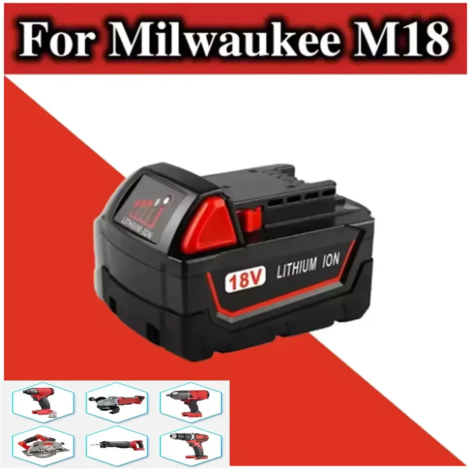 

For Milwaukee M18 Battery 18V 6.0Ah 9.0Ah Replacement Lithium Battery for Milwaukee M18 48-11-1815 48-11-1850 2604-22 Battery