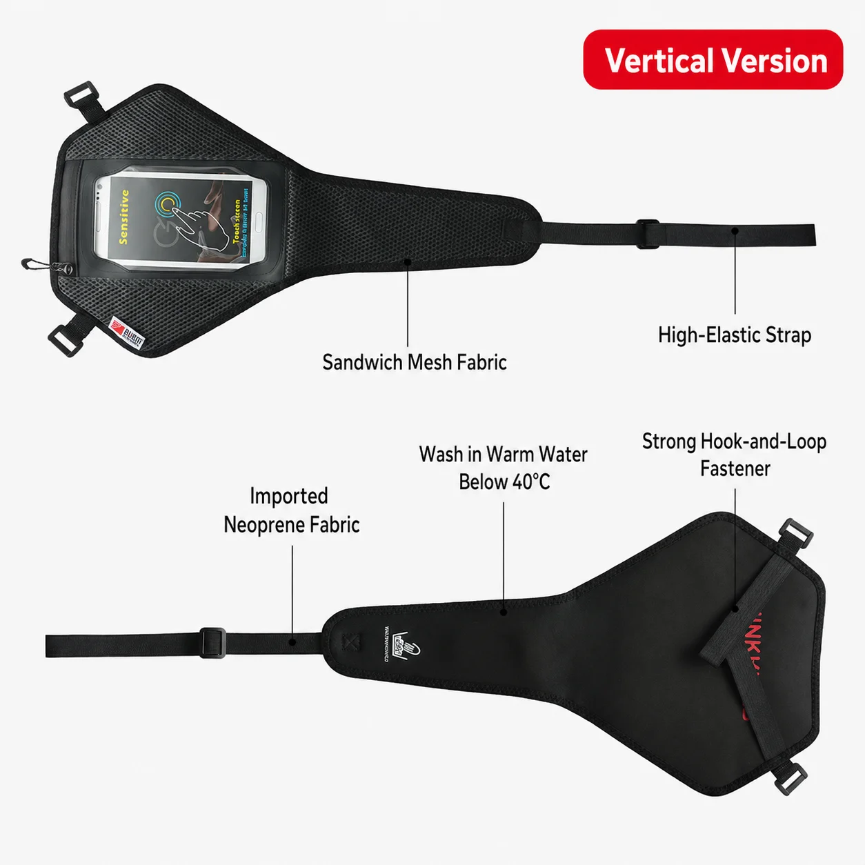 ThinkRider Sweat Band w/ Built-in Phone Holder, Heavy-Duty Sweat Guard, Durable Indoor Cycling Smart Bike Trainer Accessory