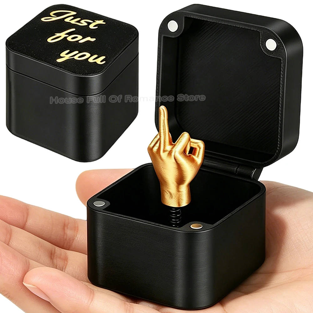 Funny Prank Gift Middle Finger In Box for Birthday Christmas Hallowmas Party Interesting Creative Gift Spoof Toy Desk Decoration