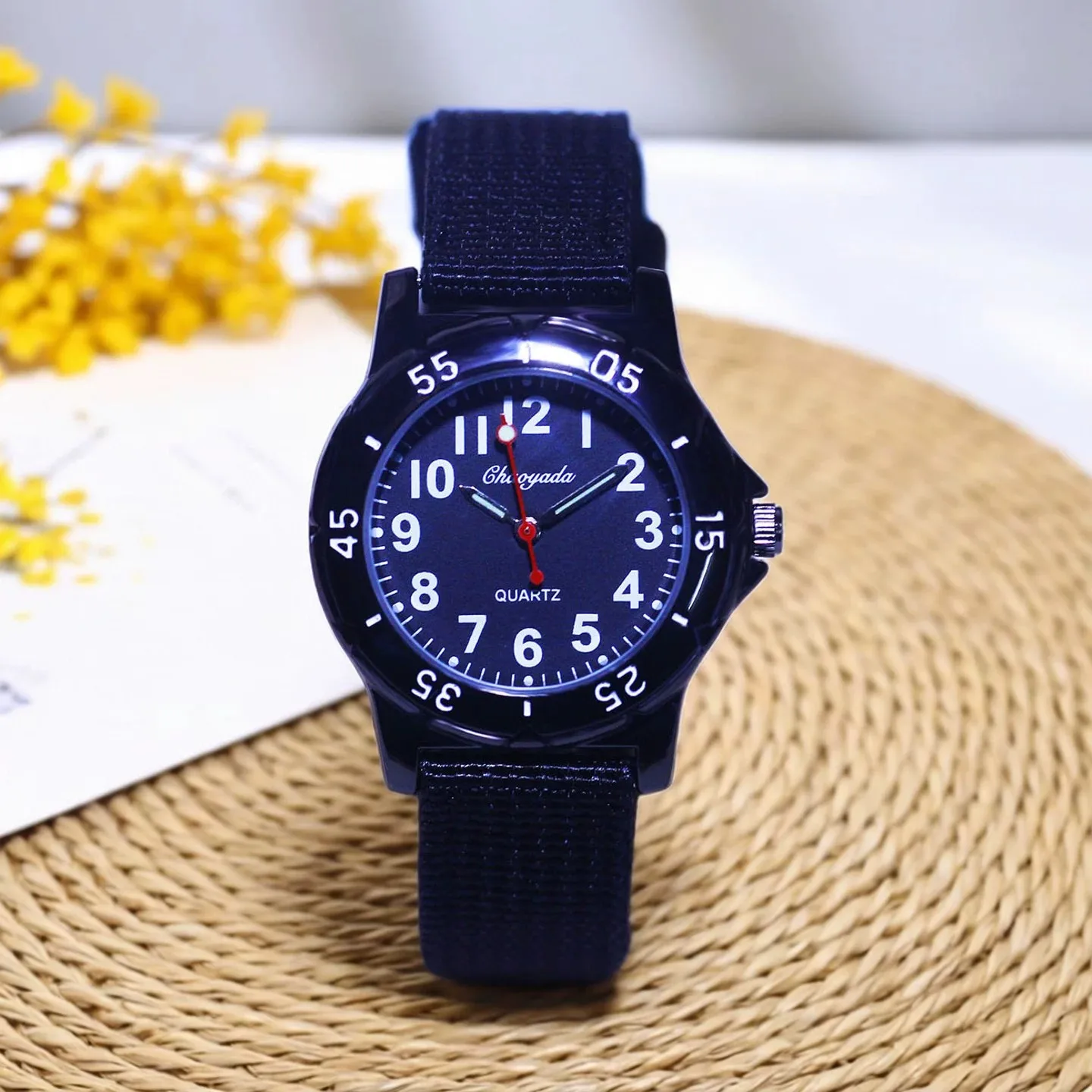 Chikdren Boys Girls Durable Canvas Quartz Watches Students Simple Digital Fashion Watches Kids Young Man Study Birthday Gifts