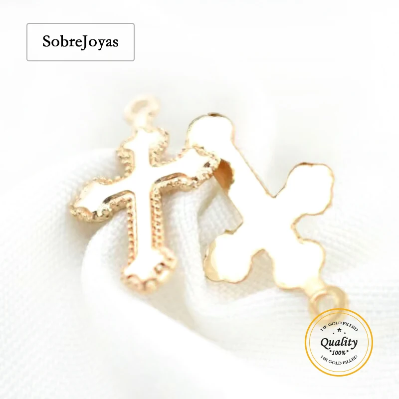 

14K Gold Filled Cross Charm 1/20 Pendant for DIY Jewelry Making Wholesale Handmade Pendants Jewelry Findings