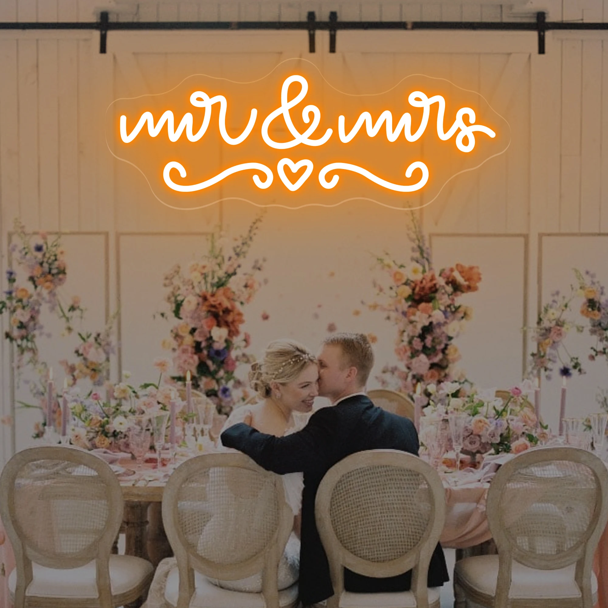 Custom Mr & Mrs Name LED Neon Sign Personalized Family Name Neon Light Home Wedding Engagement Party Backdrop Wall Decor Gift