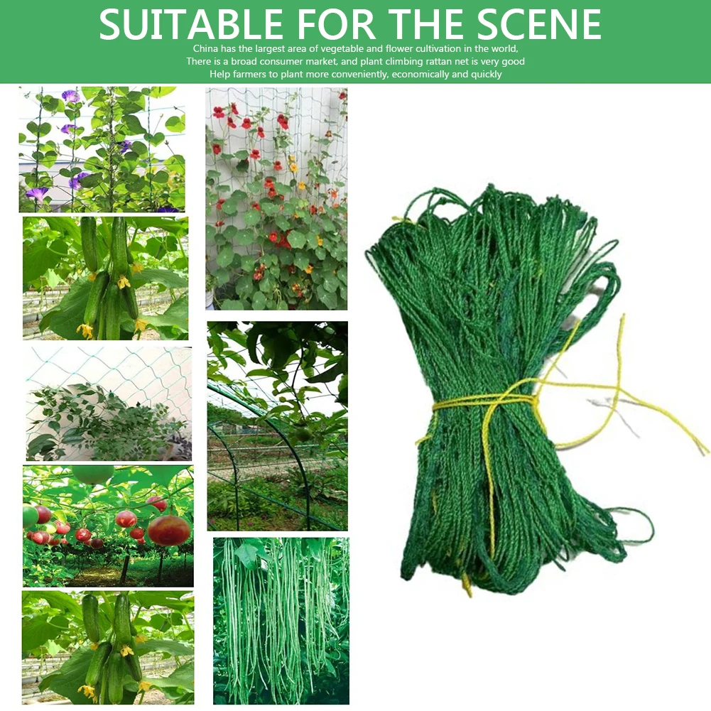 Lattice Net Green Gardening Plant Climbing Frame Mesh Ornaments Rattan Stand Net Wear- Heat-resistance for Grapes Beans
