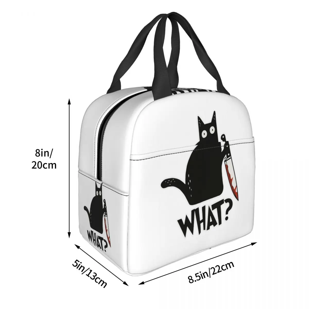 Cat What Murderous Black Cat With Knife Gift Premium Lunch Bags Insulated Bento Box Lunch Tote Picnic Bags Thermal Bag for Woman