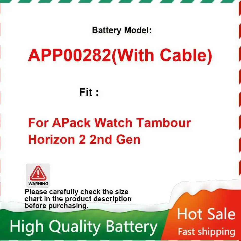 

APP00282 с кабелем для умных часов Apack Tambour Horizon 2, 2-го поколения, аккумулятор для умных часов, 300 мАч, долговечная работа