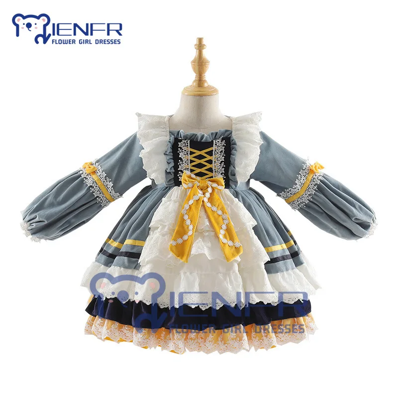 Flower Girl Dresses Autumn and Winter New Girl Skirt Children Princess Dress Velvet Pengpeng Skirt Ball Gown Princess Dress